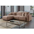 ECKSOFA in Lederlook Cappuccino  - Chromfarben/Cappuccino, KONVENTIONELL, Kunststoff/Textil (195/293cm) - Carryhome