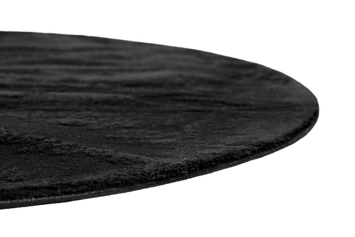 WEBTEPPICH  Wohnzimmer 120 cm Lago Schwarz rund  - Schwarz, Basics, Textil (120cm)