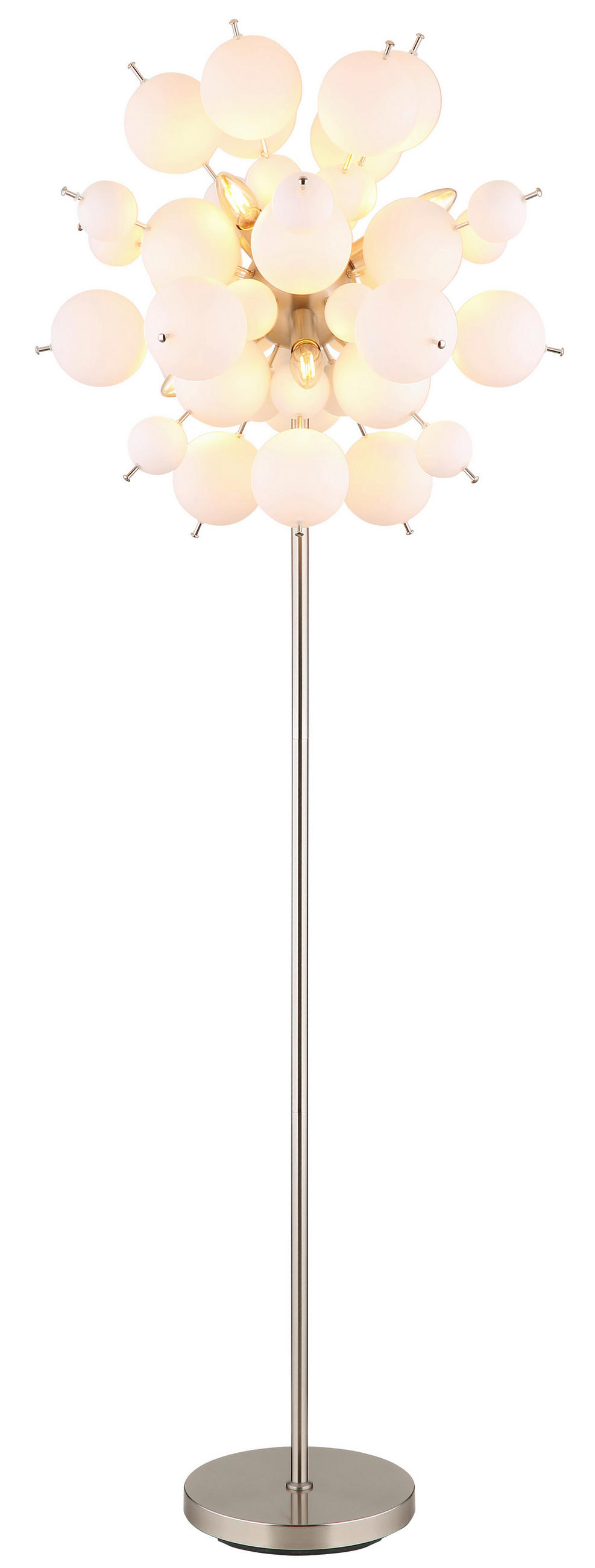 LAMPADAR - culoare nichel, Design, sticlă/metal (55/155cm) - Globo