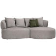 ECKSOFA in Chenille Greige  235/166 cm  - Greige/Schwarz, MODERN, Kunststoff/Textil (235/166cm) - Hom`in