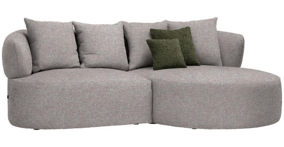 ECKSOFA in Chenille Greige  235/166 cm  - Greige/Schwarz, MODERN, Kunststoff/Textil (235/166cm) - Hom`in
