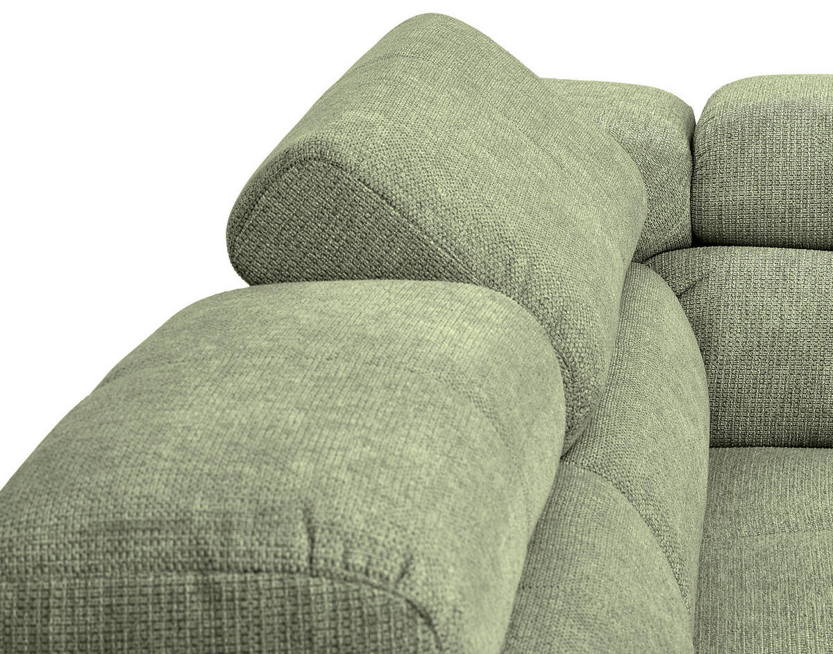 ECKSOFA in Flachgewebe Olivgrün  224/282 cm  - Chromfarben/Olivgrün, KONVENTIONELL, Textil/Metall (224/282cm) - Hom`in