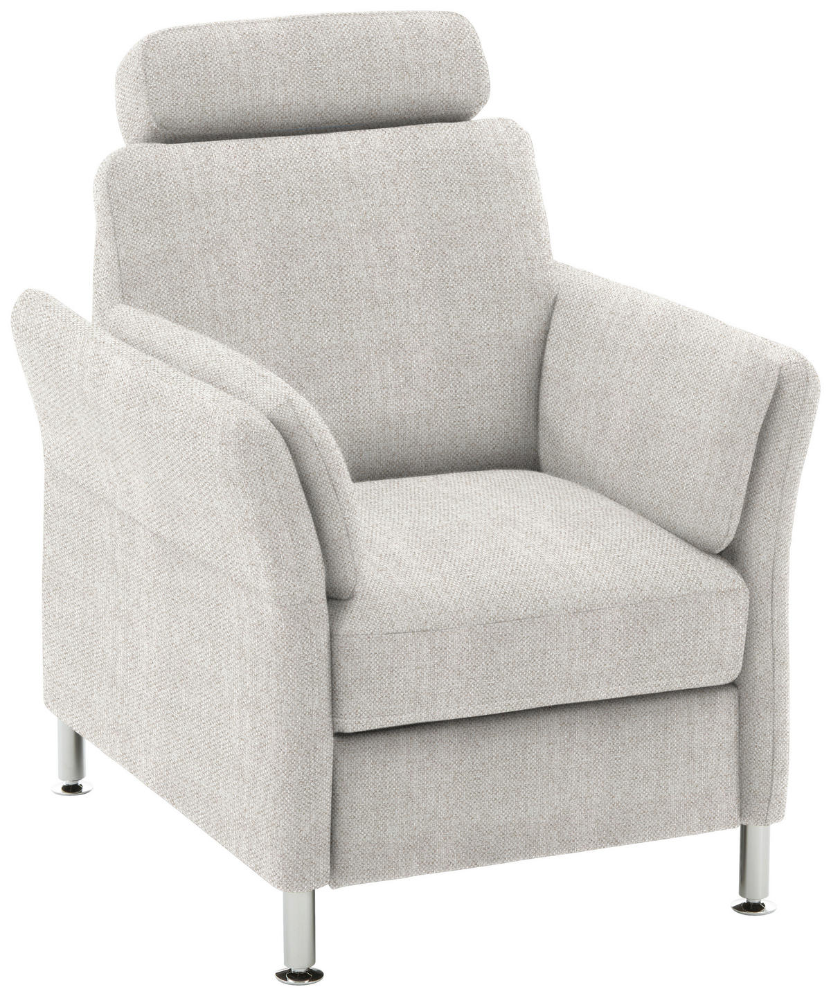 FÅTÖLJ i textil ljusgrå  - kromfärg/ljusgrå, Klassisk, metall/textil (86/87/93cm) - Beldomo System