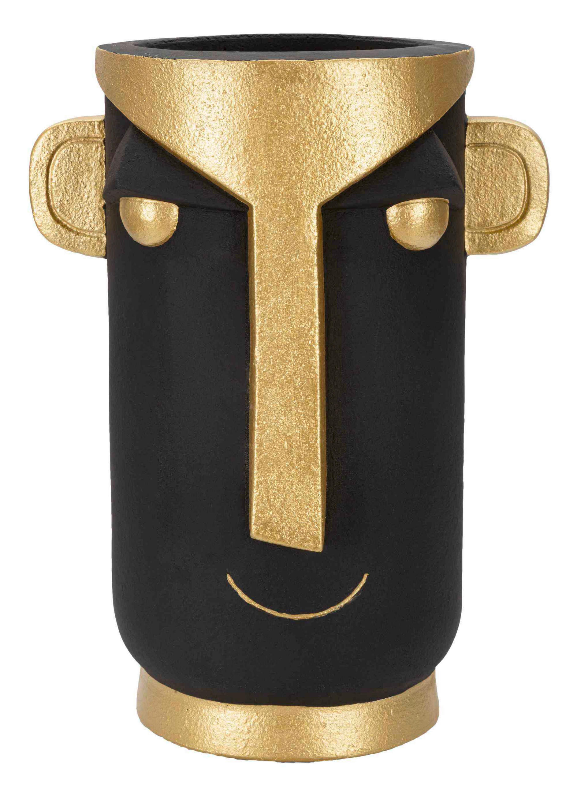 Vase Tribal C  - Goldfarben/Schwarz, Basics, Kunststoff (30/40/23.5cm)