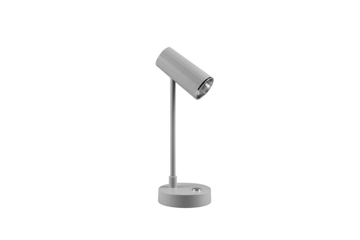 AKKU-TISCHLEUCHTE - Grau, Design, Kunststoff (28/10/11cm)