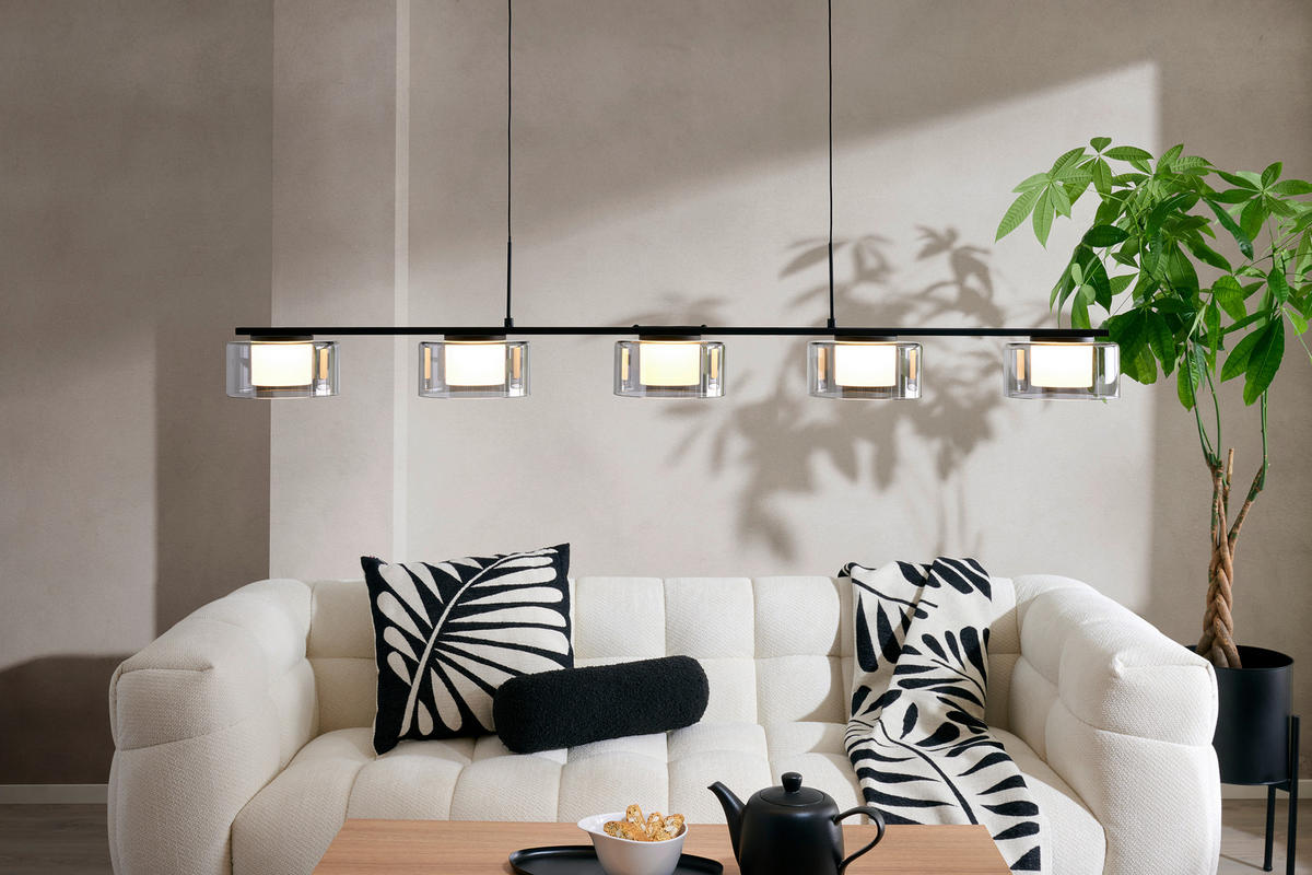 LED-HÄNGELEUCHTE Tulsa 119/15/150 cm  - Grau Hochglanz, Design, Glas/Kunststoff (119/15/150cm) - Dieter Knoll