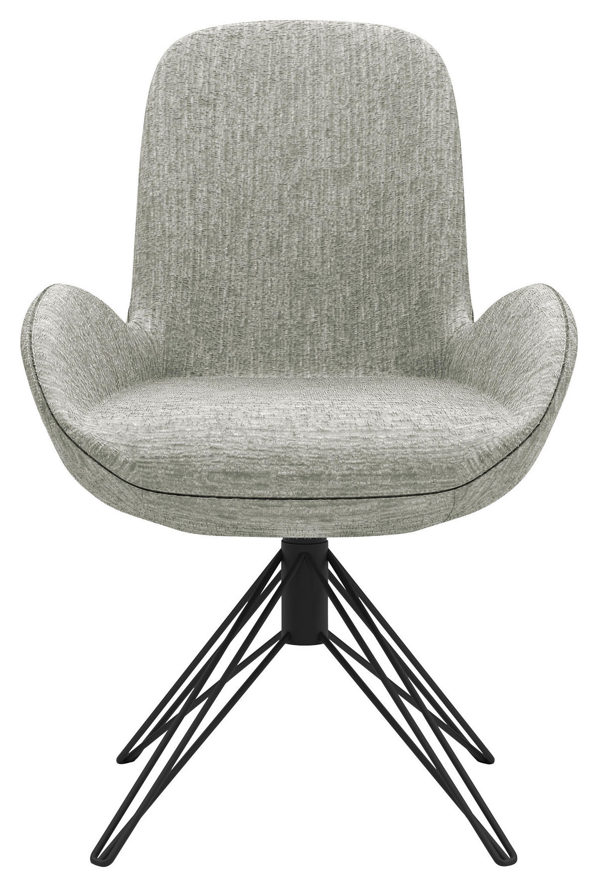 ARMLEHNSTUHL Chenille Grau  - Schwarz/Grau, Design, Textil/Metall (64/90/61cm) - Musterring
