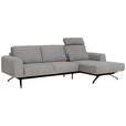 ECKSOFA Grau Struktur  - Schwarz/Grau, Design, Textil/Metall (262/157cm) - Novel