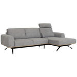 ECKSOFA Grau Struktur  - Schwarz/Grau, Design, Textil/Metall (262/157cm) - Novel