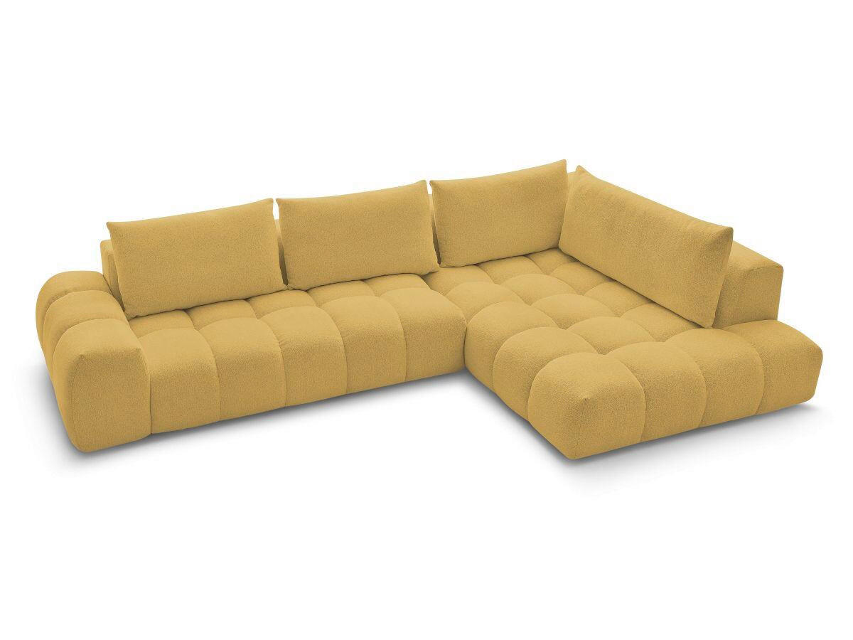 ECKSOFA Ottomane rechts  EVEREST Gelb Flachgewebe  - Gelb/Schwarz, MODERN, Kunststoff/Textil (352/210cm)