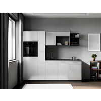 KÜCHENBLOCK Oliver 235 cm  in Weiß  - Weiß/Grau, Trend, Holzwerkstoff/Metall (235cm) - Respekta