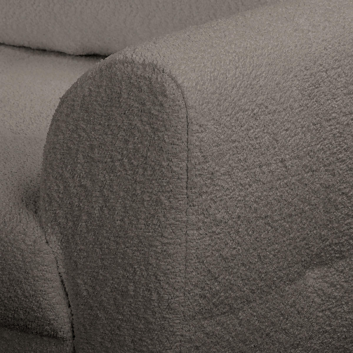 ECKSOFA inkl. Hocker Ariella in Bouclé Dunkelgrau  161/231 cm  - Dunkelgrau/Naturfarben, Design, Holz/Textil (161/231cm) - Livetastic