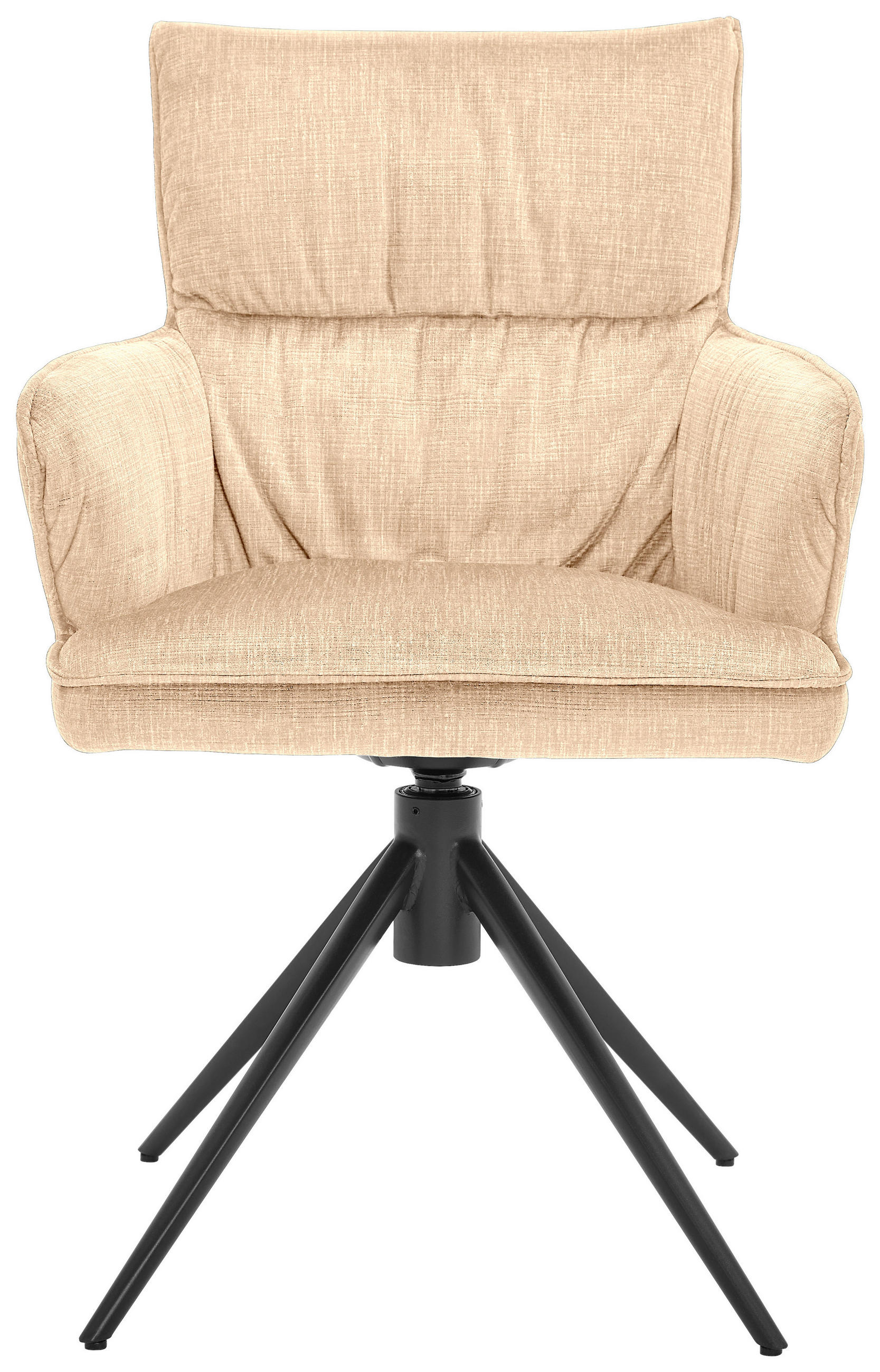ARMLEHNSTUHL  in Eisen Velours  - Creme/Schwarz, Design, Textil/Metall (58/91/62cm) - Dieter Knoll