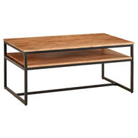 KLUBSKA MIZA, barve akacije  - črna/barve akacije, Moderno, kovina/les (100/60/45cm) - MID.YOU