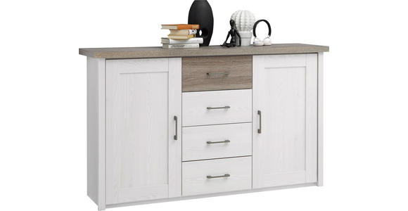 SIDEBOARD  in 150/90/42 cm  - Eichefarben/Weiß, LIFESTYLE, Holzwerkstoff/Metall (150/90/42cm) - Carryhome