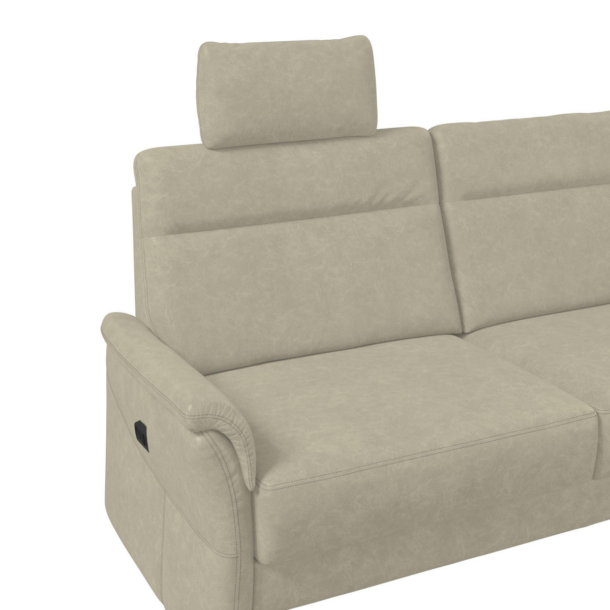 3,5-SITZER - Hellgrau/Schwarz, Konventionell, Kunststoff/Textil (205/98/91cm) - Elegando