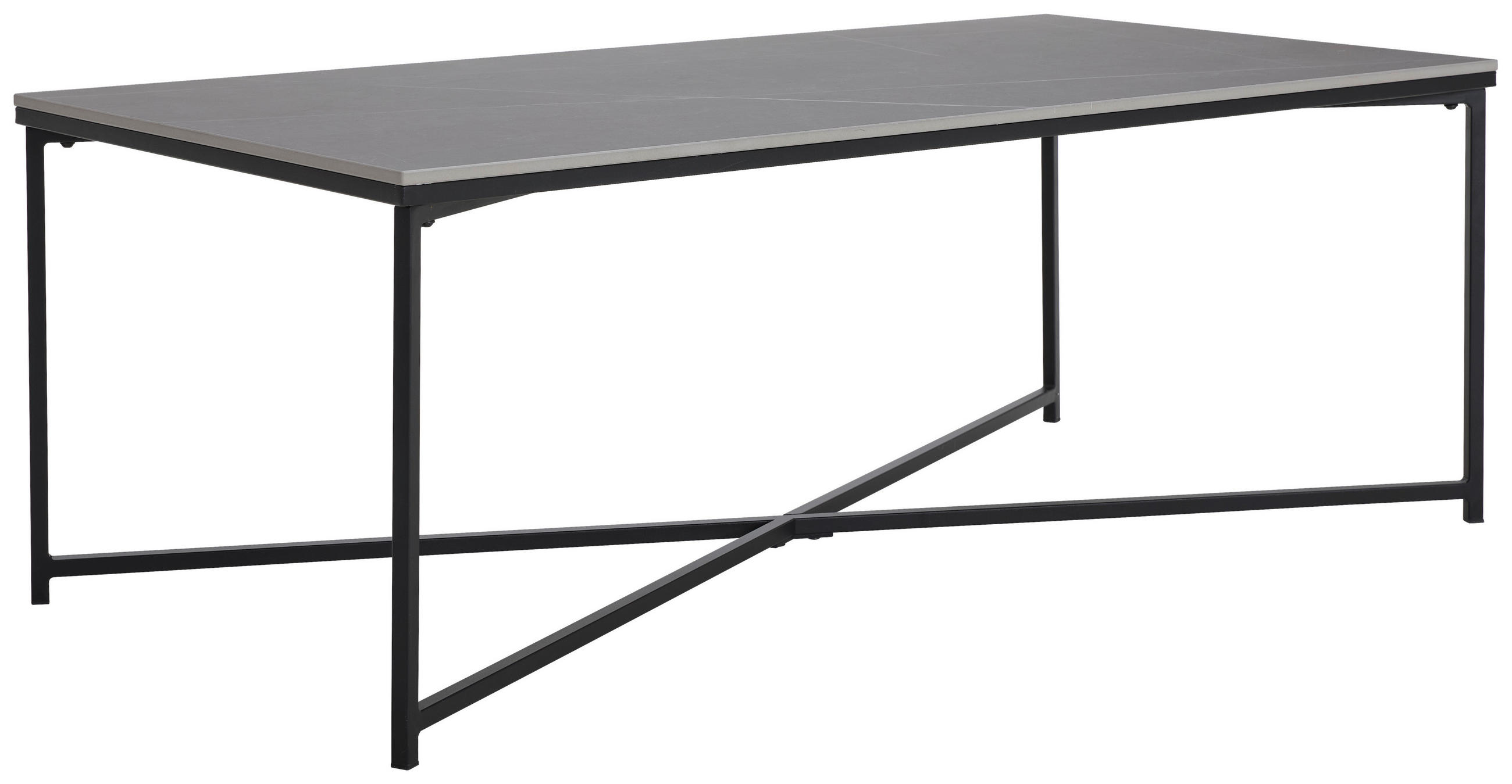 COUCHTISCH 120/60/42 cm rechteckig Grau, Schwarz  - Schwarz/Grau, Design, Keramik/Metall (120/60/42cm) - Livetastic