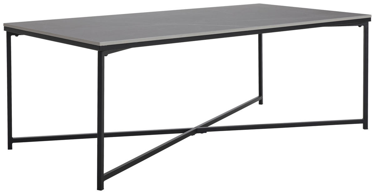 COUCHTISCH 120/60/42 cm rechteckig Grau, Schwarz  - Schwarz/Grau, Design, Keramik/Metall (120/60/42cm) - Livetastic