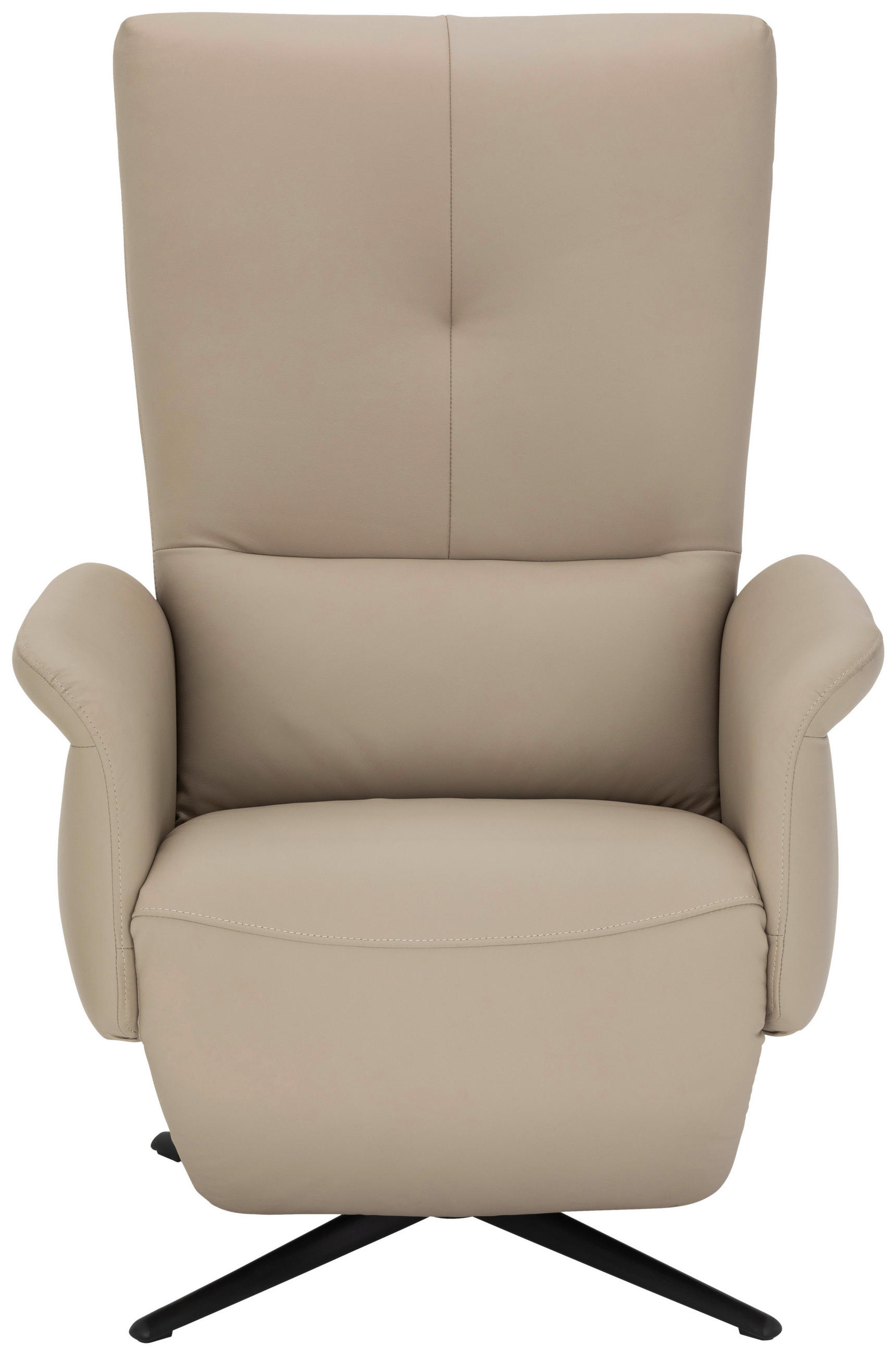 RELAXSESSEL Lederlook Echtleder    - Beige/Schwarz, KONVENTIONELL, Leder/Textil (75/111/90cm) - Livetastic