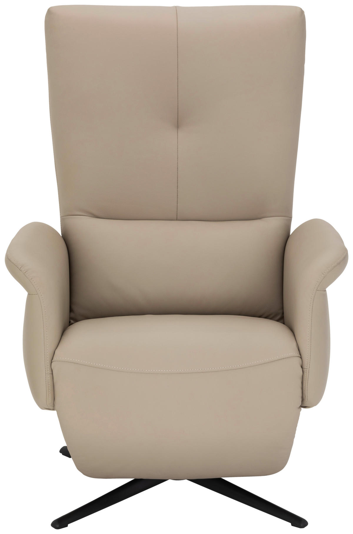 RELAXSESSEL Lederlook Echtleder    - Beige/Schwarz, KONVENTIONELL, Leder/Textil (75/111/90cm) - Livetastic