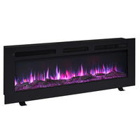 ELEKTRISK KAMIN - svart, Basics, metall/trämaterial (127/43/15cm)