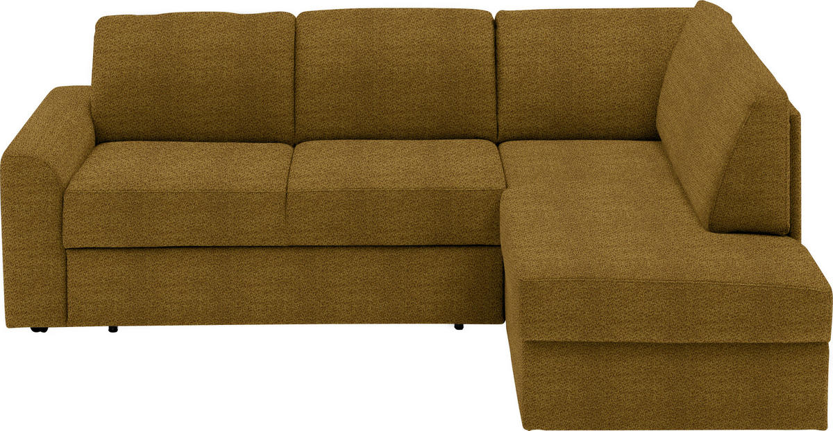ECKSOFA in Webstoff Dunkelgelb  - Dunkelgelb/Schwarz, Konventionell, Kunststoff/Textil (224/165cm) - Xora