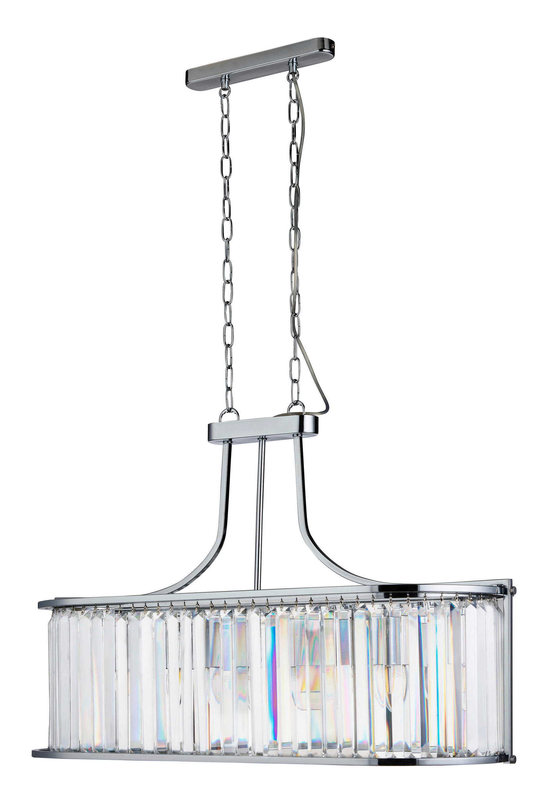 KRISTALL-HÄNGELEUCHTE 78/150/30 cm   - Chromfarben, Design, Glas/Metall (78/150/30cm)
