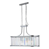 KRISTALL-HÄNGELEUCHTE 78/150/30 cm   - Chromfarben, Design, Glas/Metall (78/150/30cm)