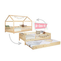 AUSZIEHBETT 140/200 cm  in Naturfarben  - Naturfarben, MODERN, Holz/Textil (140/200cm) - MID.YOU