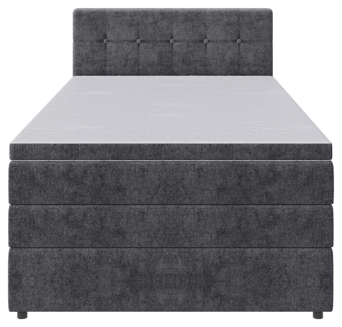 BOXSPRINGBETT 120/200 cm  in Grau  - Schwarz/Grau, Konventionell, Kunststoff/Textil (120/200cm) - Carryhome