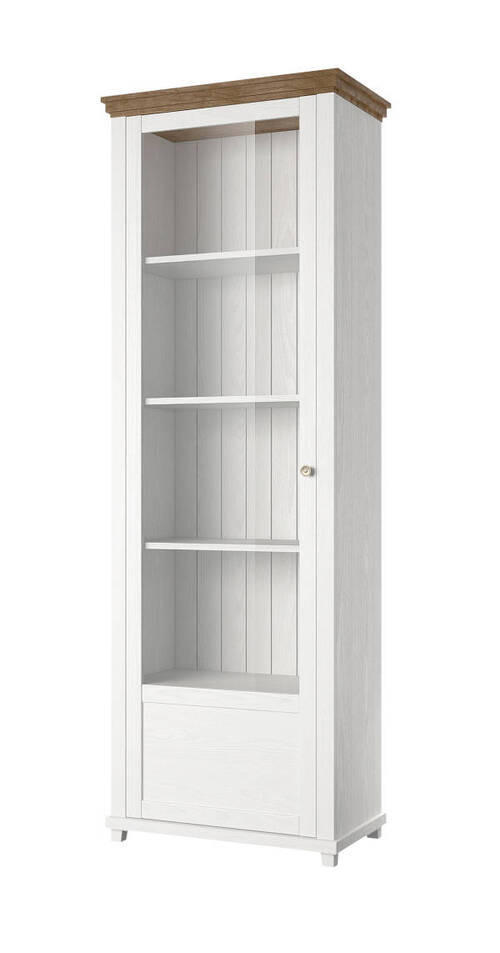 VITRIN fehér, kőris  - kőris/fehér, Design, faalapú anyag/Üveg (71/200/42cm) - Venda