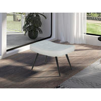 HOCKER Bouclé Elfenbein  - Elfenbein/Schwarz, Basics, Textil/Metall (60/39/41cm) - MID.YOU