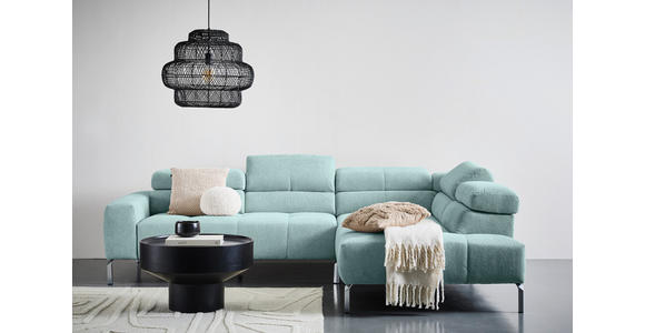 ECKSOFA Salbeigrün Flachgewebe - Chromfarben/Salbeigrün, KONVENTIONELL, Textil/Metall (282/224cm) - Hom`in