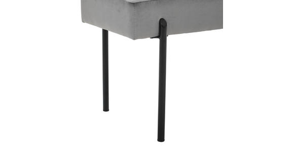 HOCKERBANK 100/45/35 cm Samt Grau, Schwarz - Schwarz/Grau, MODERN, Textil/Metall (100/45/35cm) - Novel