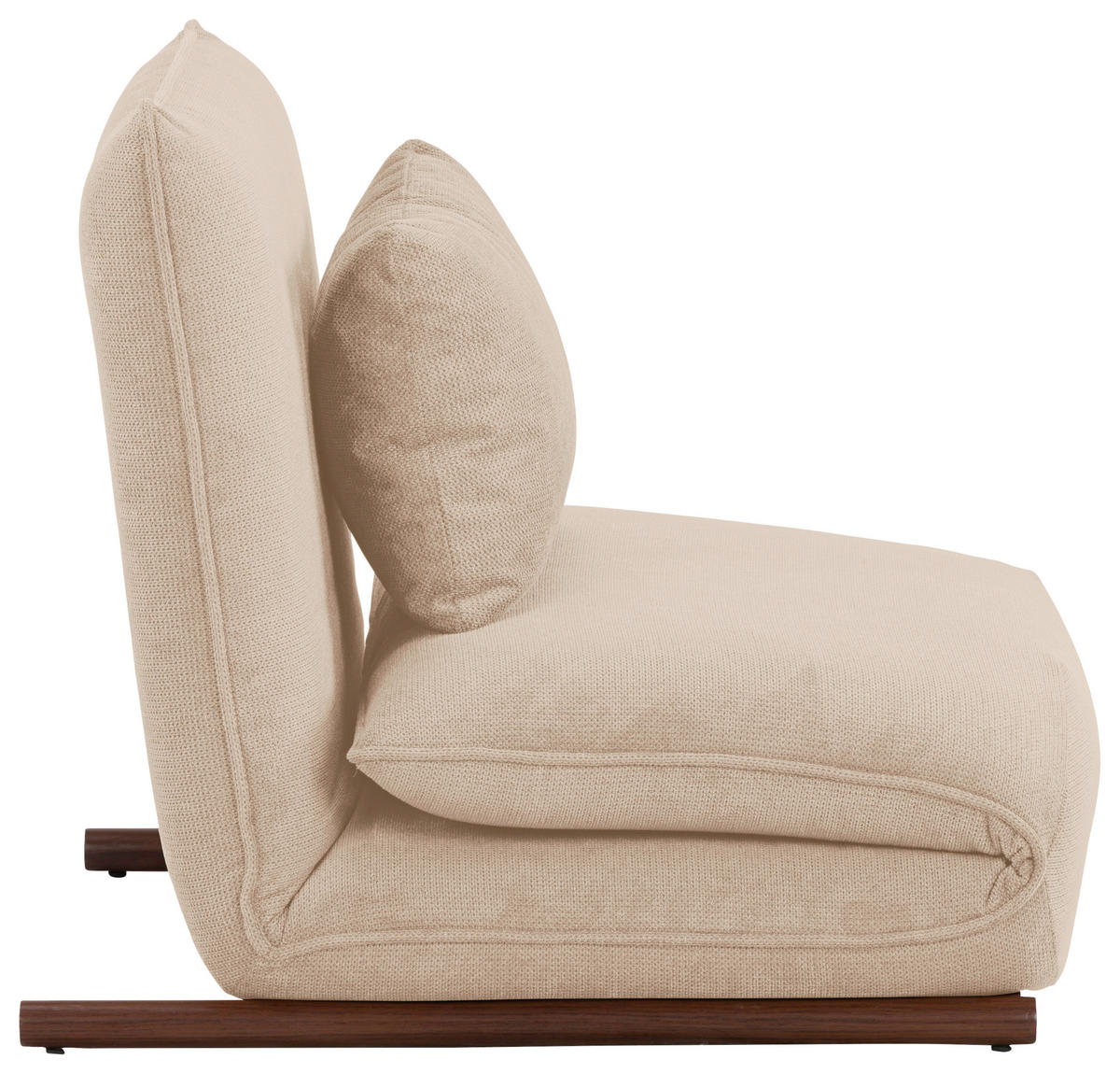 SESSEL in Samt Creme, Dunkelbraun  - Dunkelbraun/Creme, Design, Textil/Metall (93/97/80cm) - MID.YOU