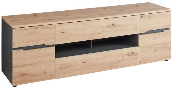 LOWBOARD  in 192/62/47 cm  - Schwarz/Graphitfarben, Design, Holzwerkstoff/Kunststoff (192/62/47cm) - Voleo