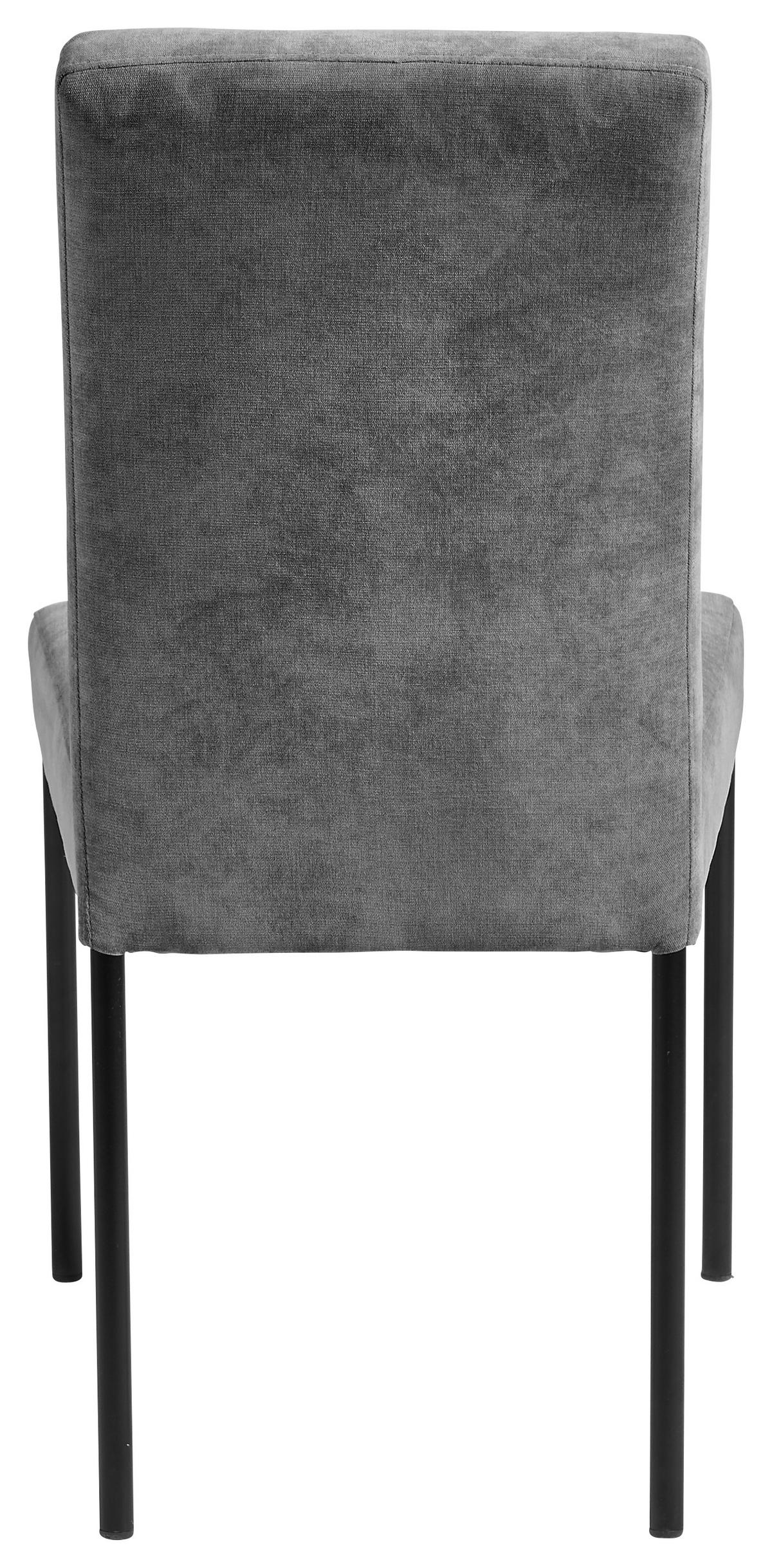 SZÉK fém, textil fekete, sötétszürke  - fekete/sötétszürke, Design, textil/fém (46/91/61cm) - Xora