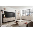 TV-ELEMENT Schwarz, Kaschmir  220/70/38 cm  - Kaschmir/Schwarz, MODERN, Holzwerkstoff/Metall (220/70/38cm) - Carryhome