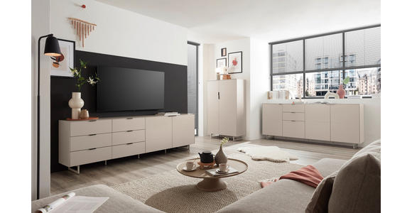 TV-ELEMENT Schwarz, Kaschmir  220/70/38 cm  - Kaschmir/Schwarz, MODERN, Holzwerkstoff/Metall (220/70/38cm) - Carryhome