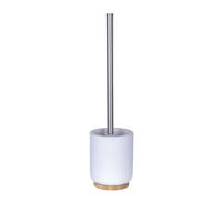 WC-BÜRSTENGARNITUR - Chromfarben/Weiß, Basics, Holz/Keramik (10/32,5/10cm) - Sadena