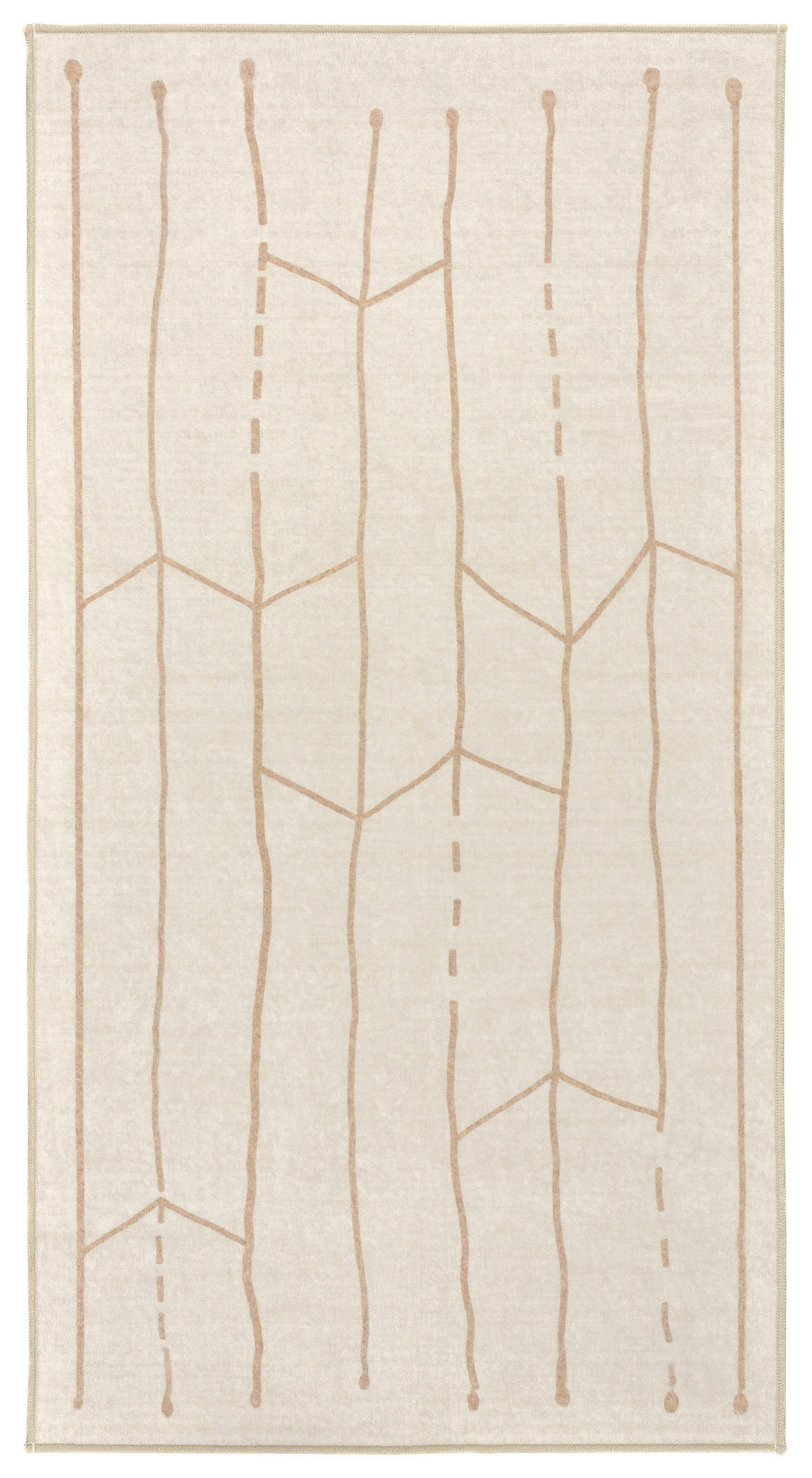 FLACHWEBETEPPICH 80/150 cm LIVING-TUAREG, waschbar Creme, Honig  - Creme/Honig, Design, Kunststoff/Textil (80/150cm) - Lindorug