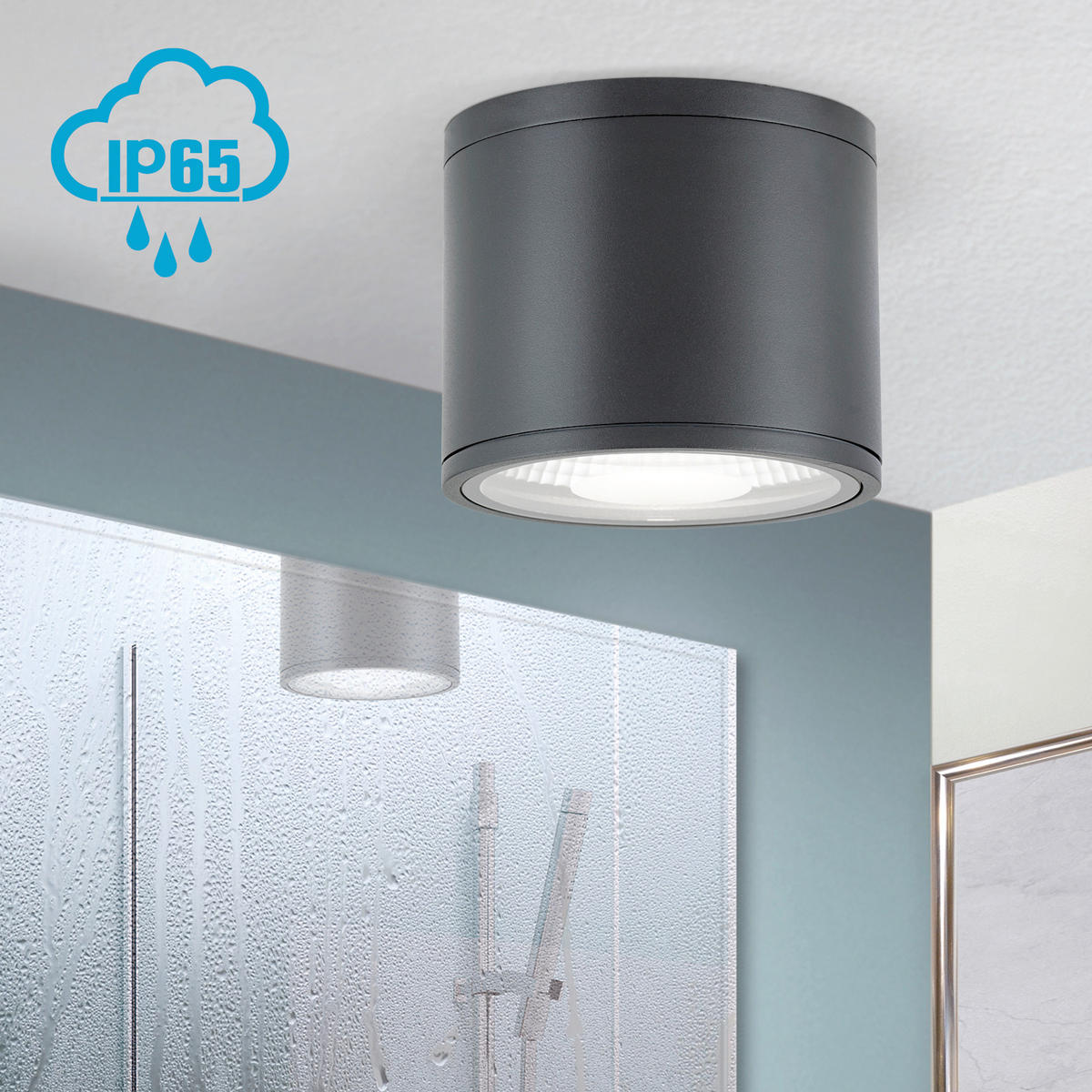 LED-BADEZIMMER-DECKENLEUCHTE Sputnik 14,5/12 cm   - Goldfarben, Basics, Glas/Metall (14,5/12cm)