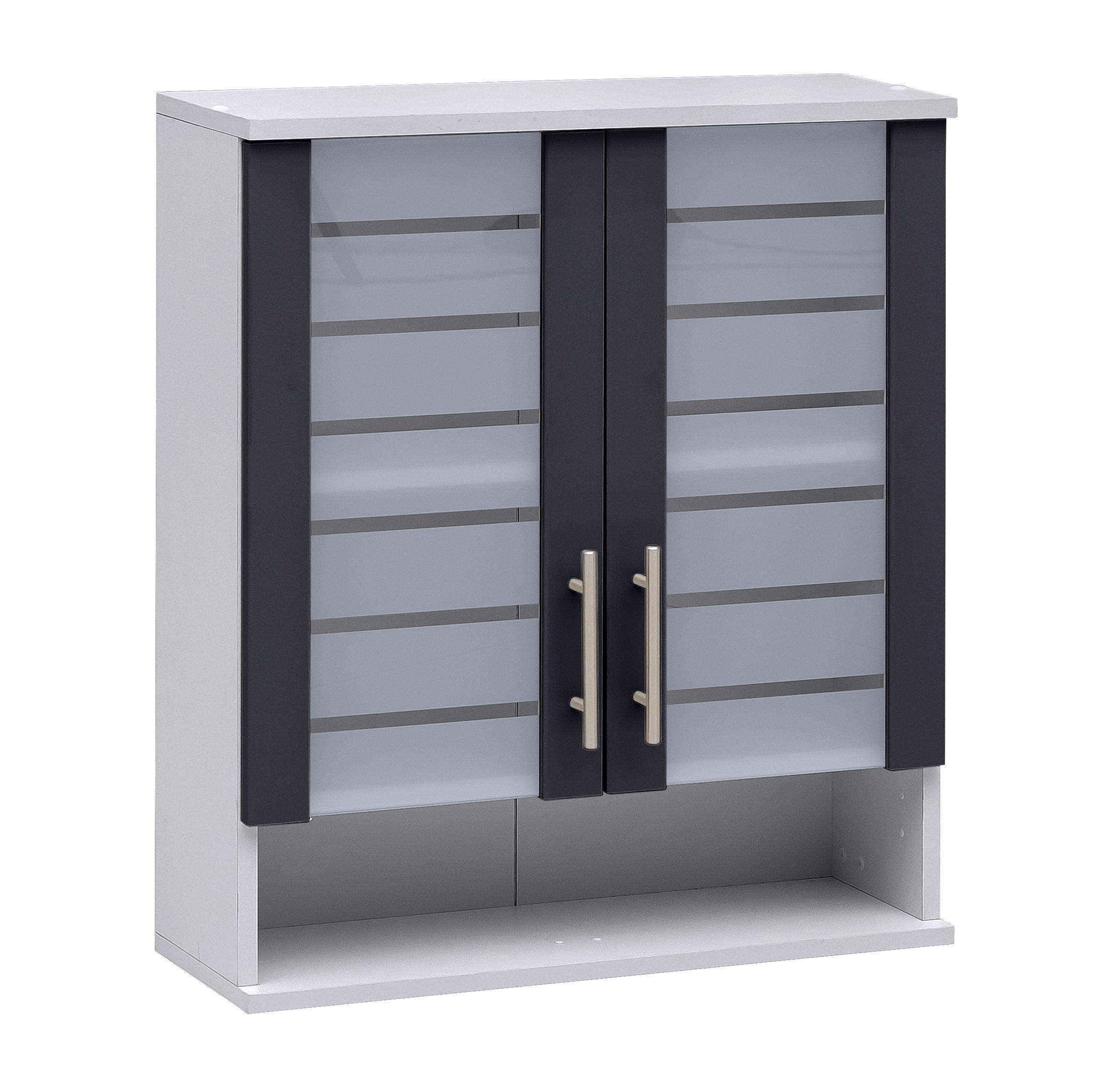 HÄNGESCHRANK 59,8/70,8/20,5 cm  - Edelstahlfarben/Anthrazit, MODERN, Glas/Holzwerkstoff (59,8/70,8/20,5cm) - MID.YOU