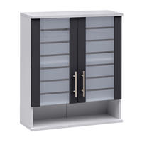 HÄNGESCHRANK 59,8/70,8/20,5 cm  - Edelstahlfarben/Anthrazit, MODERN, Glas/Holzwerkstoff (59,8/70,8/20,5cm) - MID.YOU