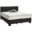 BOXSPRINGBETT 180/200 cm  in Schwarz  - Schwarz, Design, Kunststoff/Textil (180/200cm) - Hom`in