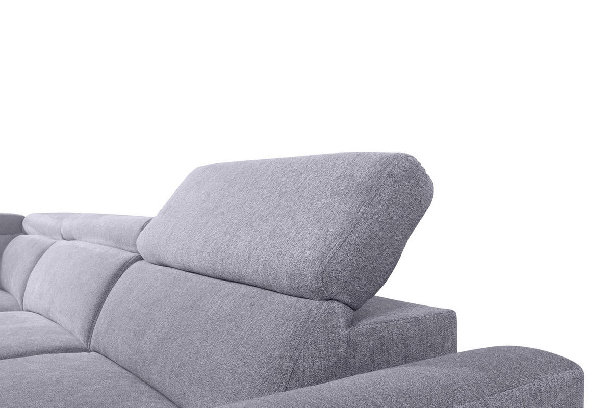 ECKSOFA in Velours Grau  - Schwarz/Grau, Konventionell, Textil/Metall (217/255cm) - MID.YOU