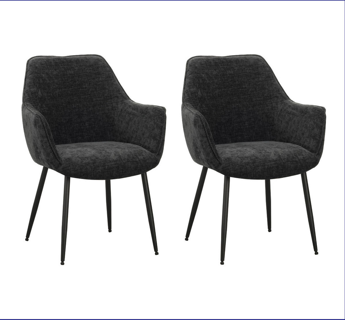 SADA STOLIČIEK S PODRÚČKAMI 2 kus - čierna/koňaková, Modern, kov/textil (61/84/59,5cm) - MID.YOU