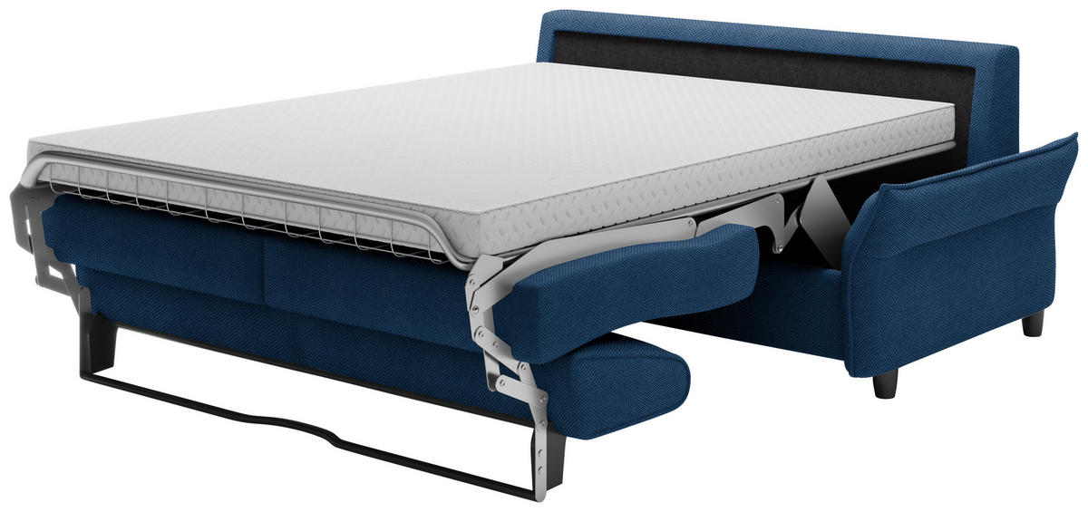 SCHLAFSOFA in Textil Royalblau  - Royalblau/Schwarz, Konventionell, Kunststoff/Textil (198/82/106cm) - Ti'me