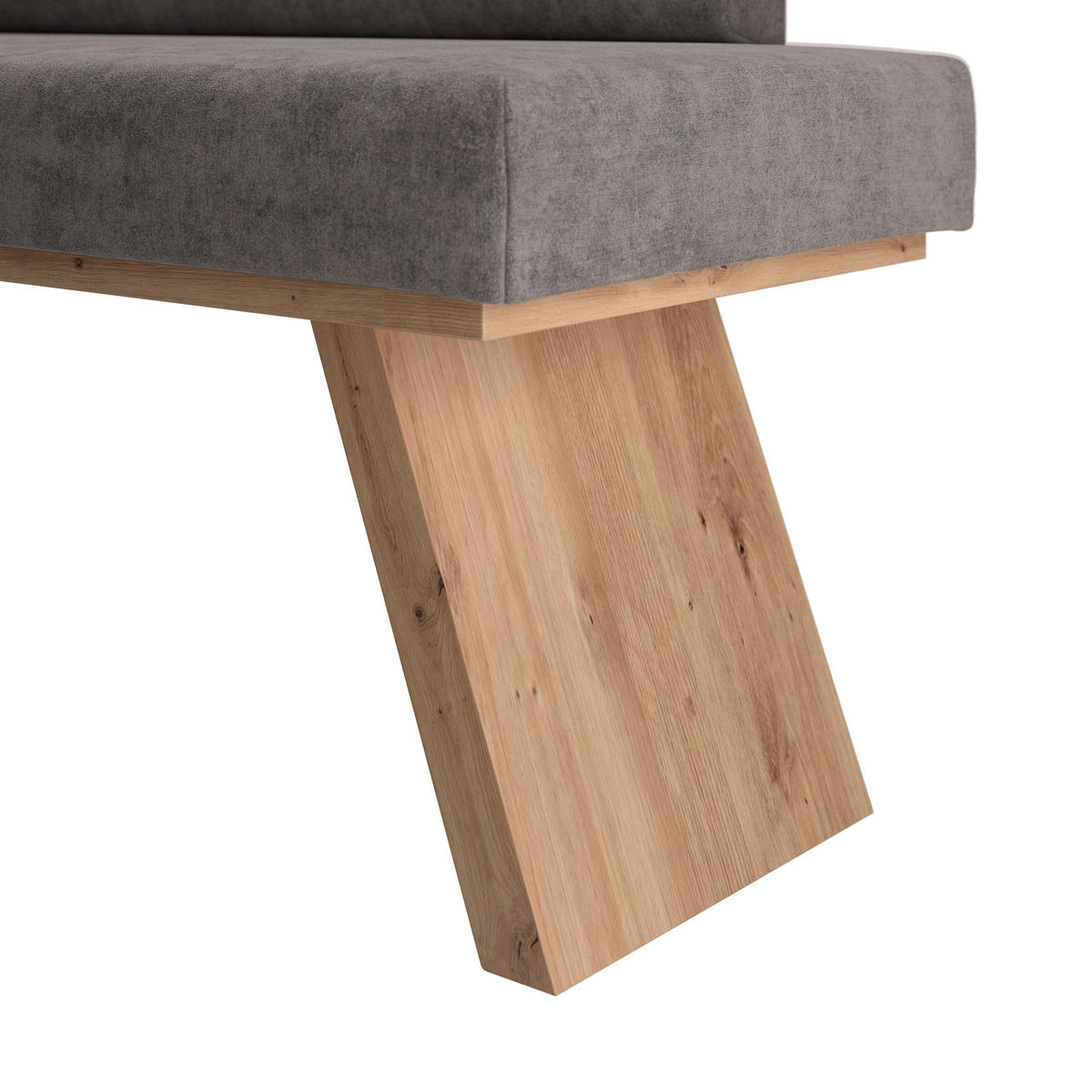 Eckbank Emma II 140/160 cm Webstoff Grau   - Eichefarben/Grau, KONVENTIONELL, Textil (140/160cm) - Livetastic