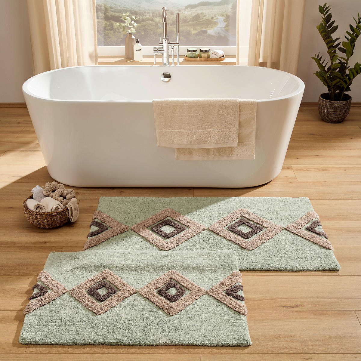 BADEMATTE Grün 70/120 cm  - Grün, KONVENTIONELL, Textil (70/120cm) - Esposa